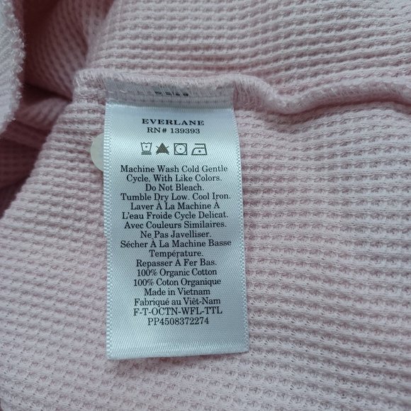 Everlane Waffle Knit Pullover Soft Pink High Neck Long Sleeve Top Womens size Sm - Picture 8 of 10